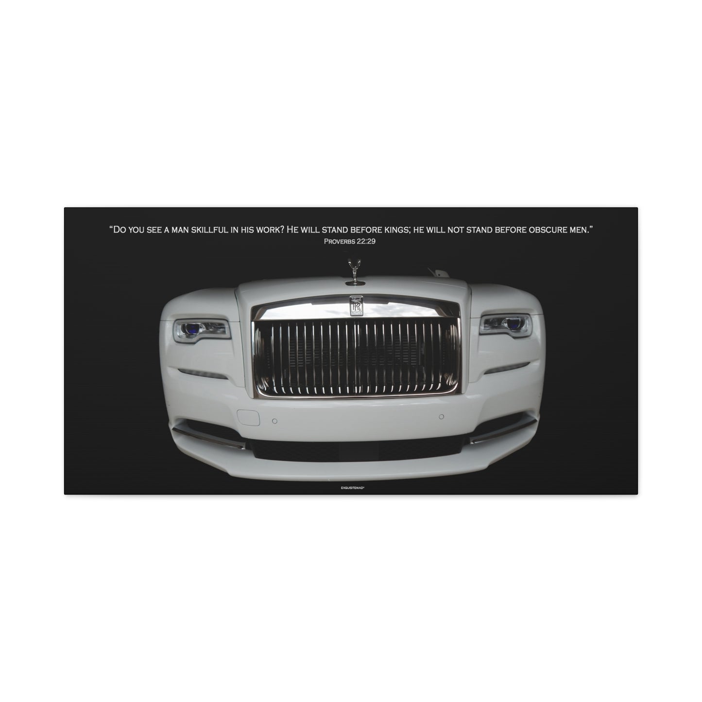 EXQUISITEMAD Motivational Proverbs Rolls Royce Car Classic Canvas