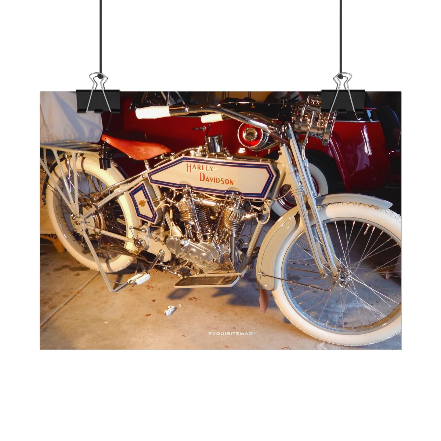 EXQUISITEMAD Classic 1915 Motorcycle Rolled Posters