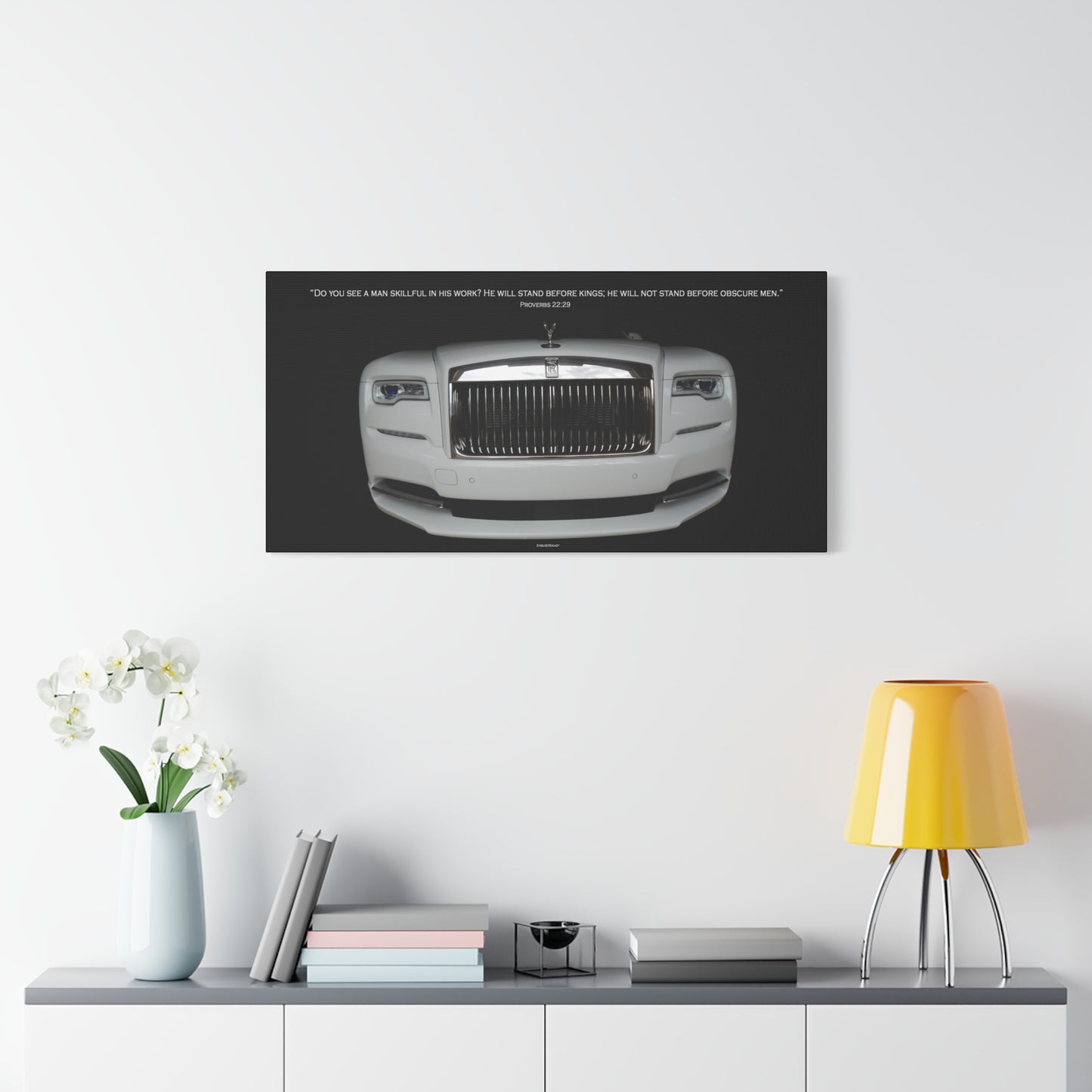 EXQUISITEMAD Motivational Proverbs Rolls Royce Car Classic Canvas