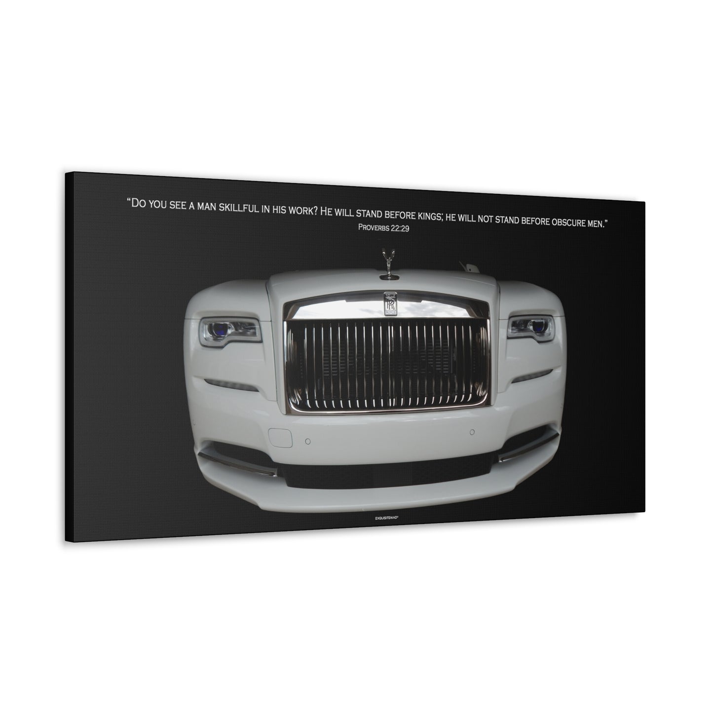 EXQUISITEMAD Motivational Proverbs Rolls Royce Car Classic Canvas