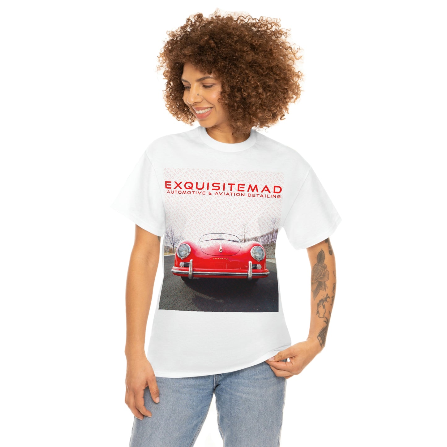 EXQUISITEMAD auto & aviation detailing logo overlay shirt Unisex Heavy Cotton Tee