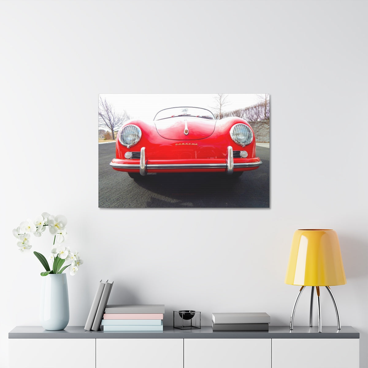 EXQUISITEMAD Classic Antique Porsche Speedster Satin Canvas, Stretched