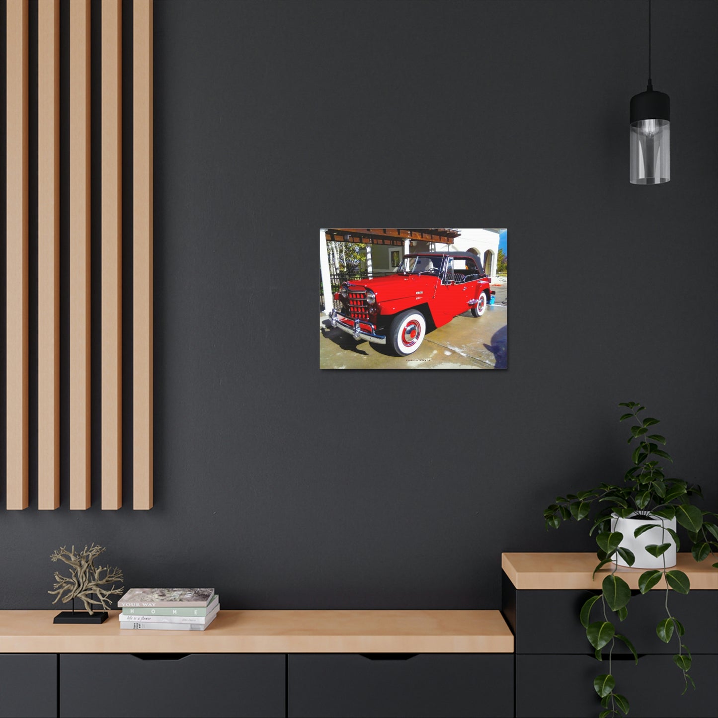 EXQUISITEMAD Classic Vintage Jeepster Satin Canvas, Stretched