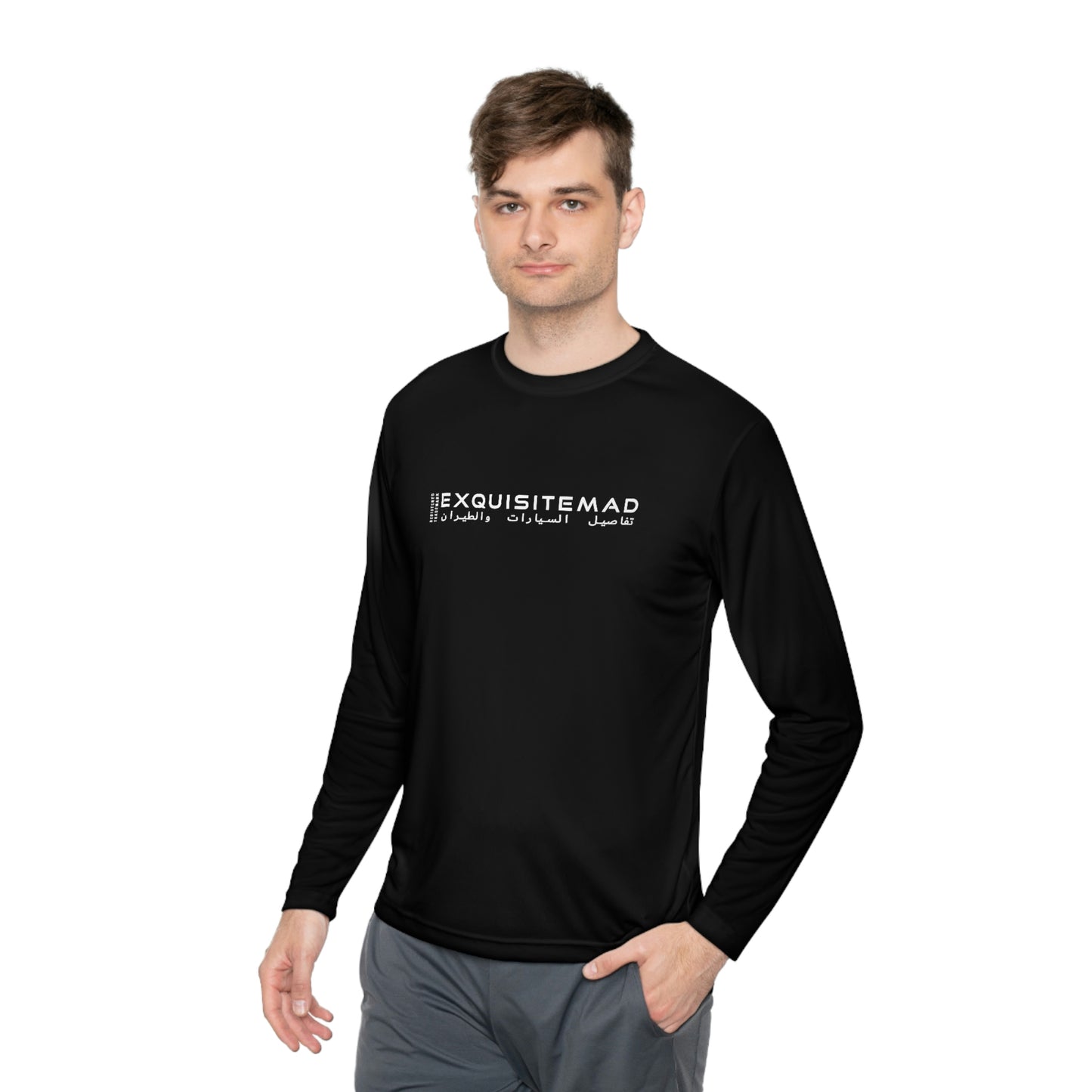 EXQUISITEMAD ARABIC LOGO trademark Unisex Lightweight Long Sleeve Tee