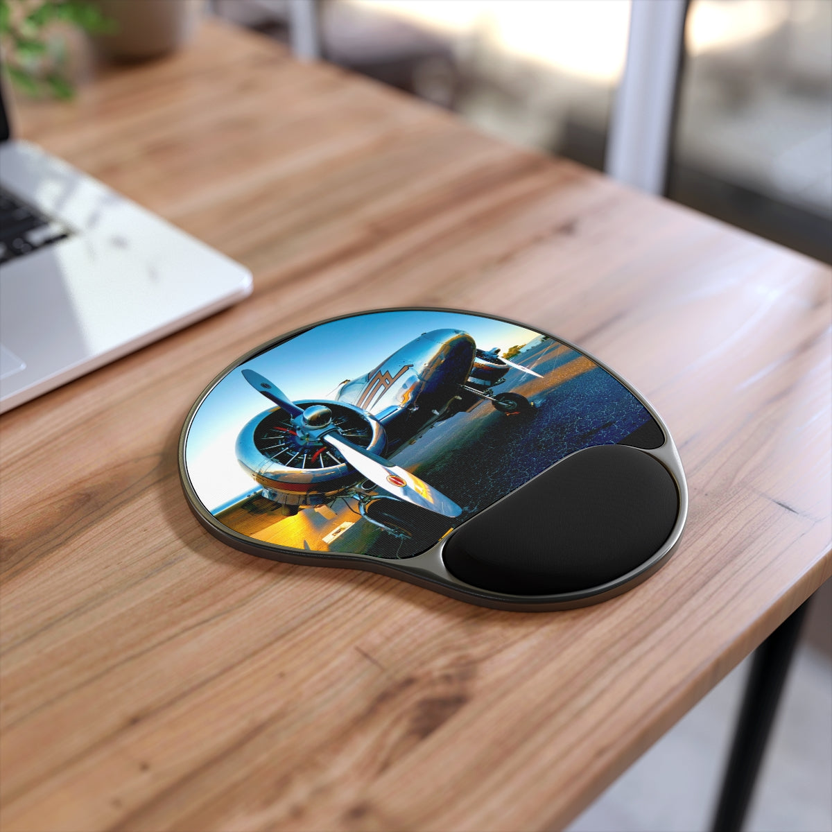 EXQUISITEMAD Airplane Mouse Pad With Wrist Rest