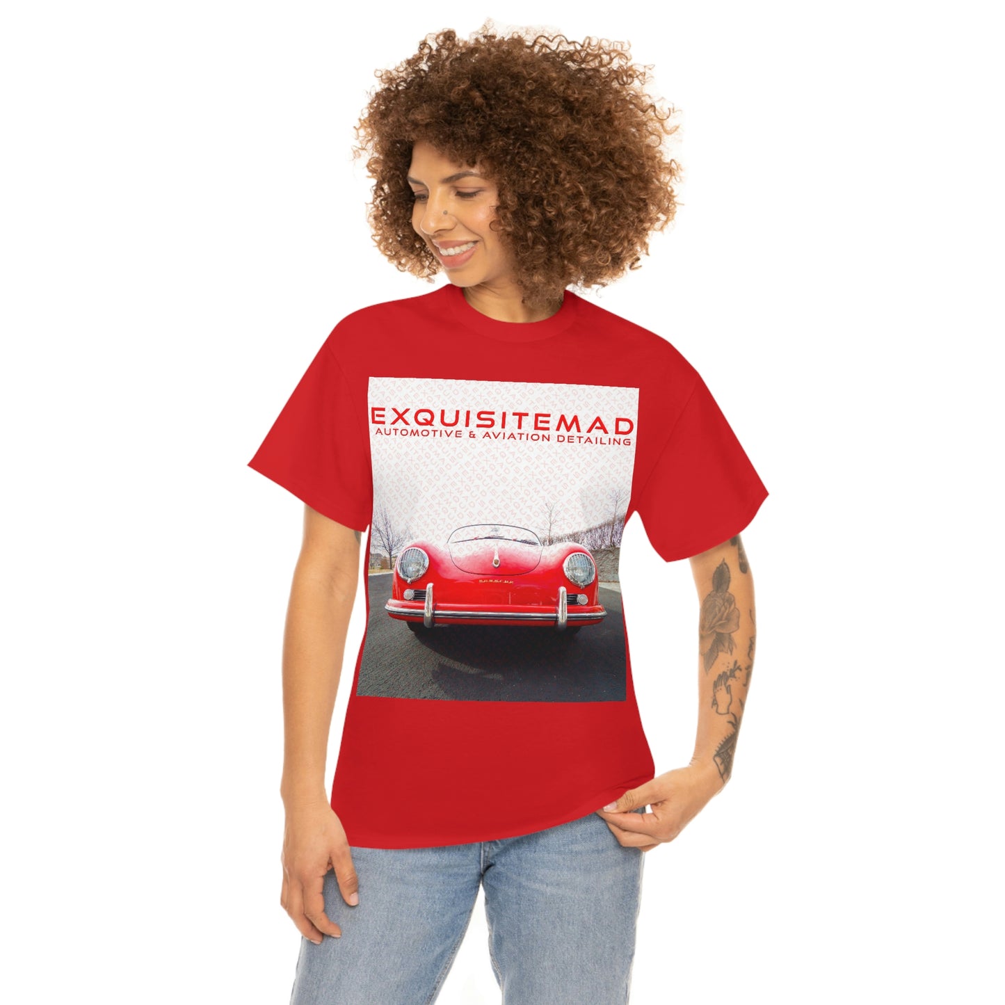 EXQUISITEMAD auto & aviation detailing logo overlay shirt Unisex Heavy Cotton Tee