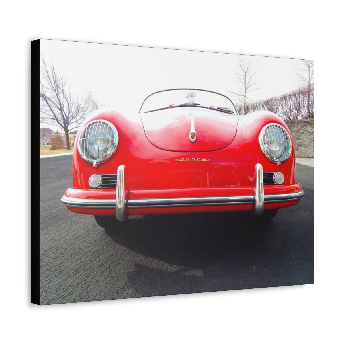 EXQUISITEMAD Classic Antique Porsche Speedster Satin Canvas, Stretched