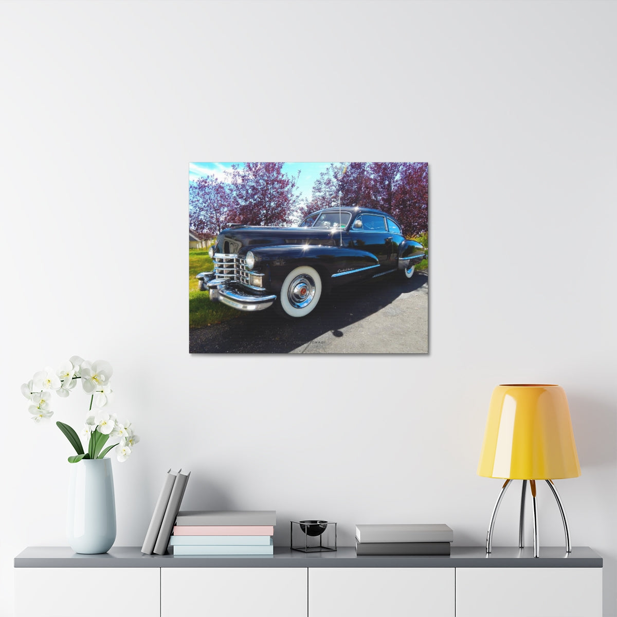 EXQUISITEMAD Classic Antique Cadillac  Satin Canvas, Stretched