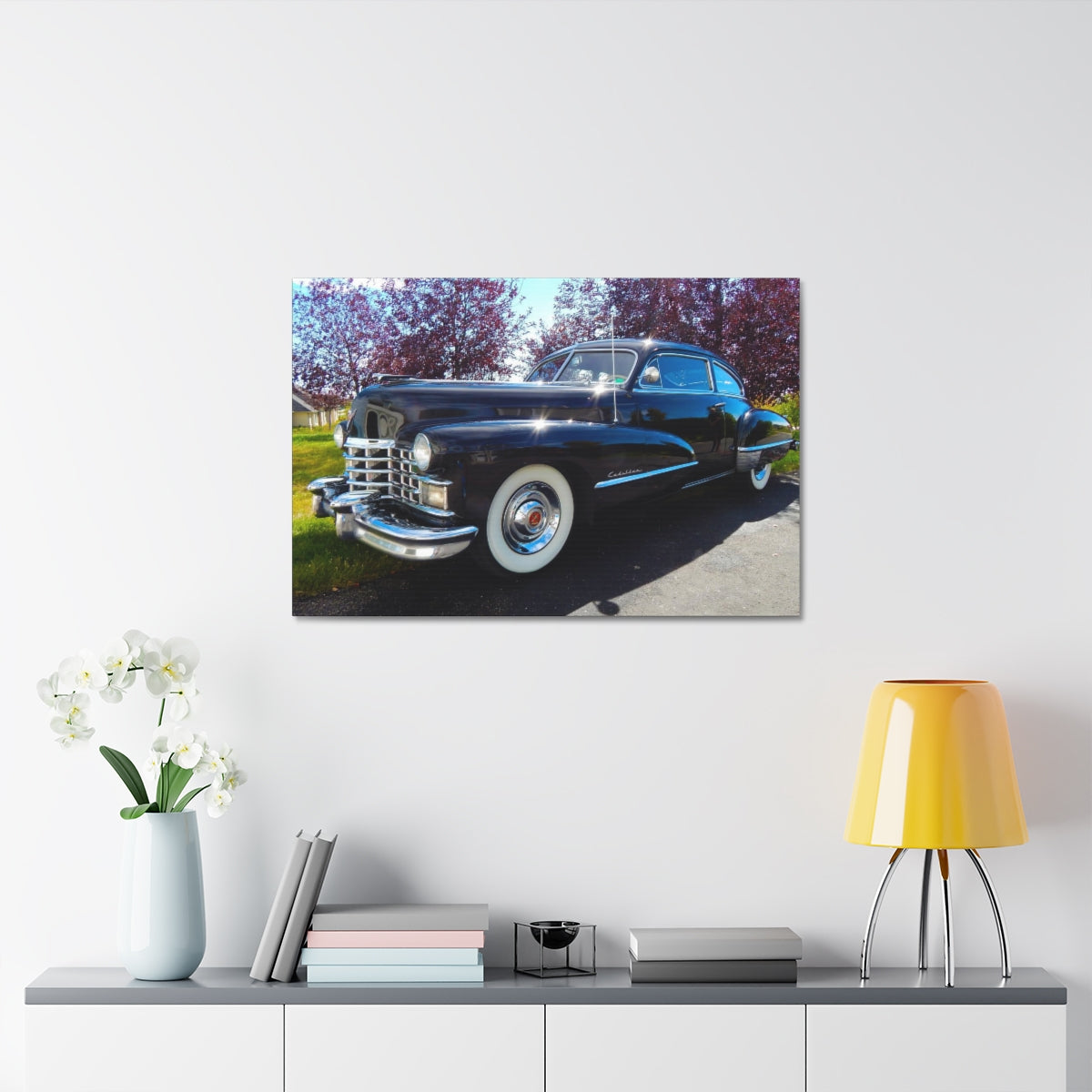 EXQUISITEMAD Classic Antique Cadillac  Satin Canvas, Stretched