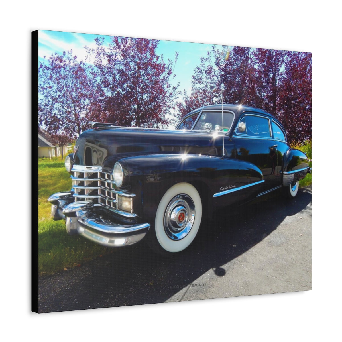 EXQUISITEMAD Classic Antique Cadillac  Satin Canvas, Stretched