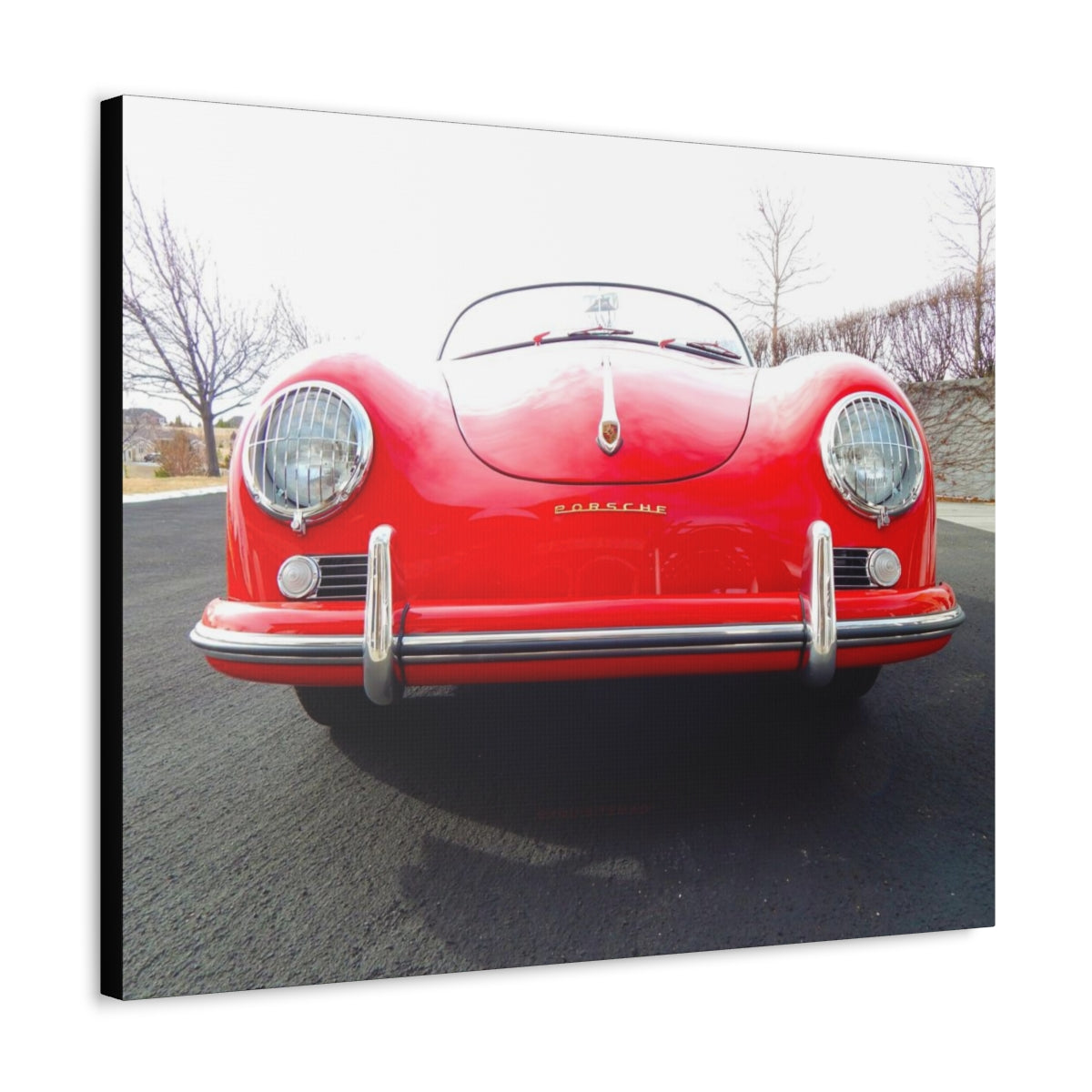 EXQUISITEMAD Classic Antique Porsche Speedster Satin Canvas, Stretched