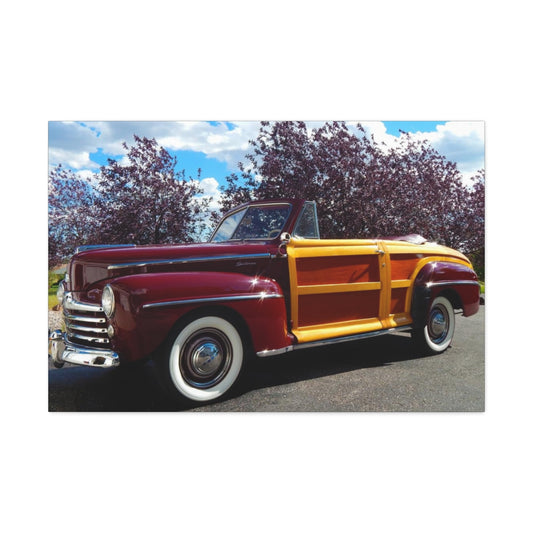 EXQUISITEMAD  Classic Antique Ford  Satin Canvas, Stretched Wall Art