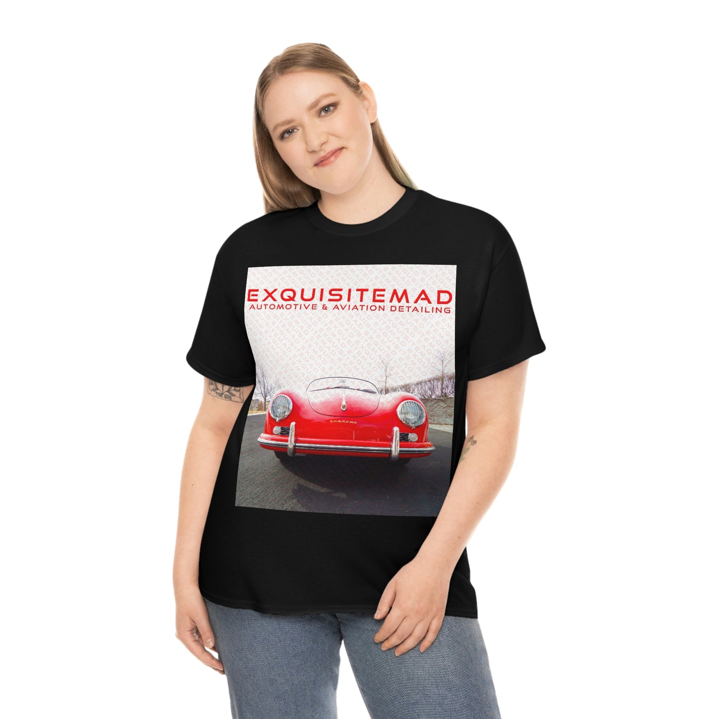 EXQUISITEMAD auto & aviation detailing logo overlay shirt Unisex Heavy Cotton Tee