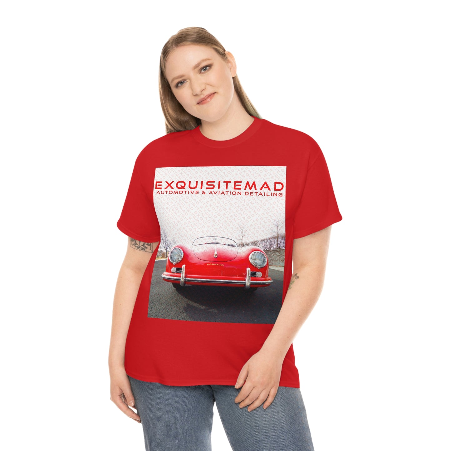 EXQUISITEMAD auto & aviation detailing logo overlay shirt Unisex Heavy Cotton Tee