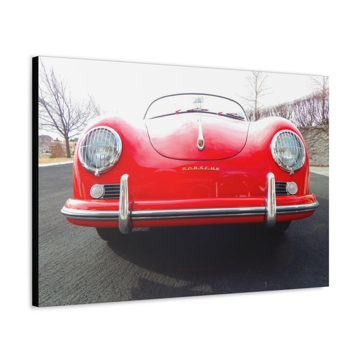 EXQUISITEMAD Classic Antique Porsche Speedster Satin Canvas, Stretched