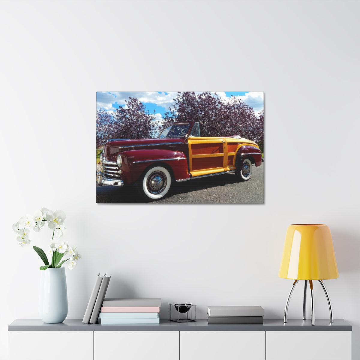 EXQUISITEMAD  Classic Antique Ford  Satin Canvas, Stretched Wall Art