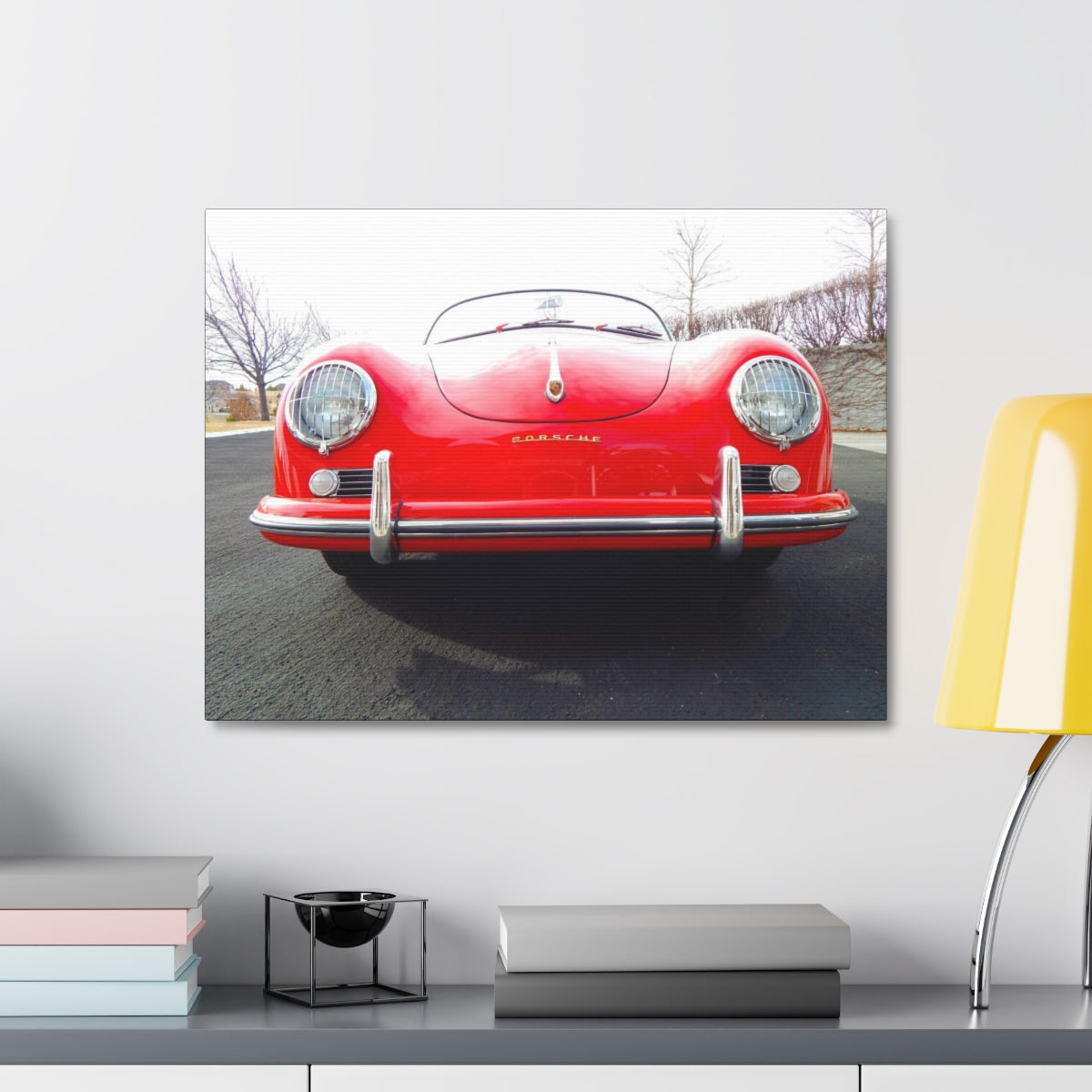 EXQUISITEMAD Classic Antique Porsche Speedster Satin Canvas, Stretched