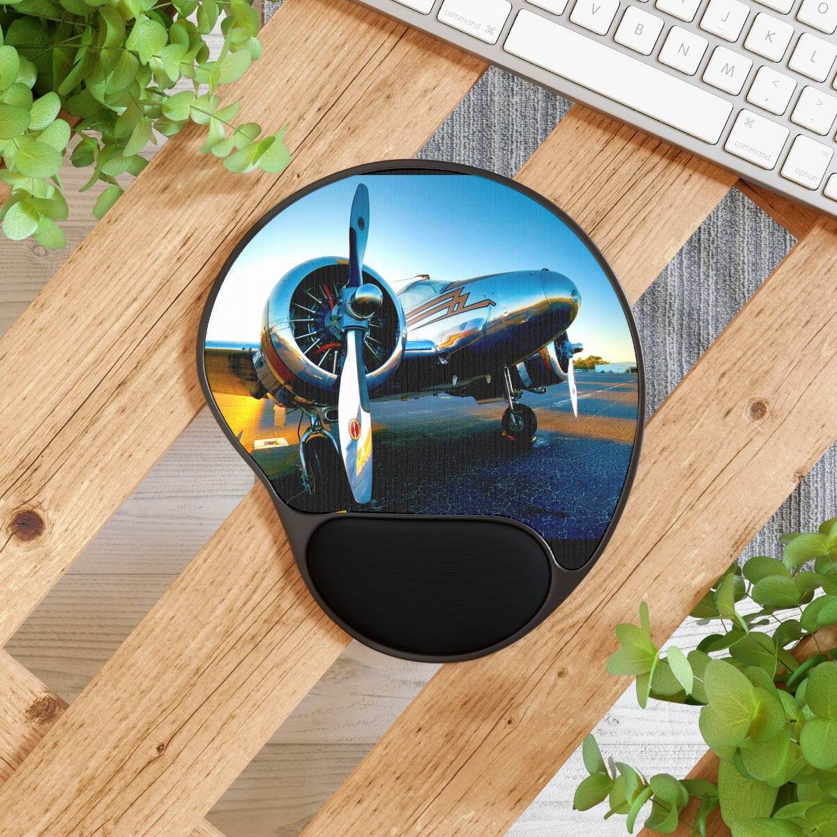 EXQUISITEMAD Airplane Mouse Pad With Wrist Rest