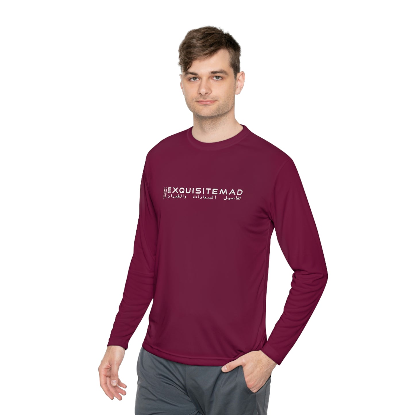 EXQUISITEMAD ARABIC LOGO trademark Unisex Lightweight Long Sleeve Tee