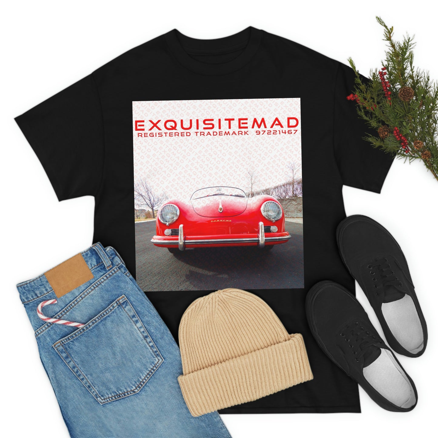 EXQUISITEMAD  Trademark - Classic Porsche Speedster T-Shirt Unisex Heavy Cotton Tee