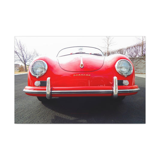 EXQUISITEMAD Classic Antique Porsche Speedster Satin Canvas, Stretched