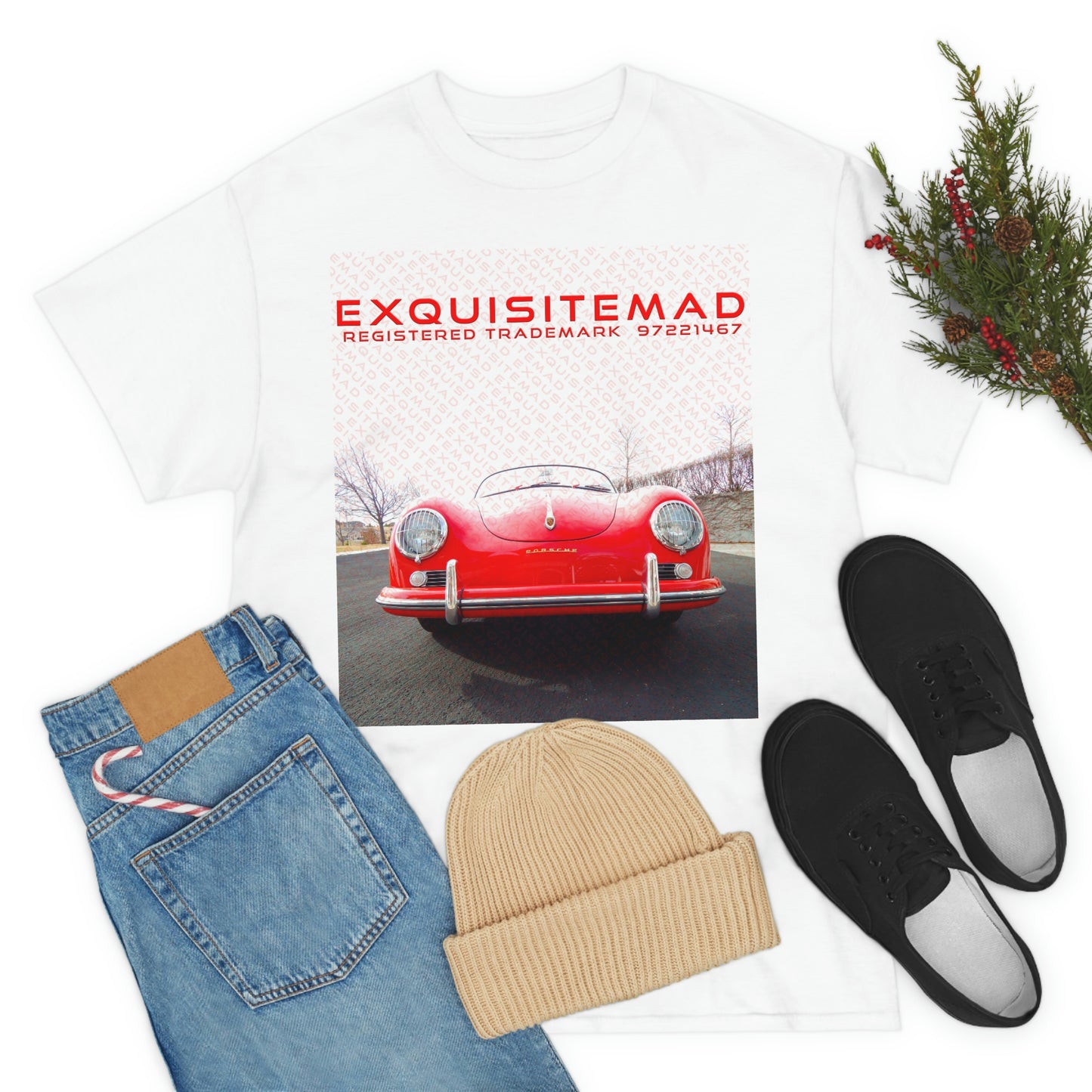 EXQUISITEMAD  Trademark - Classic Porsche Speedster T-Shirt Unisex Heavy Cotton Tee