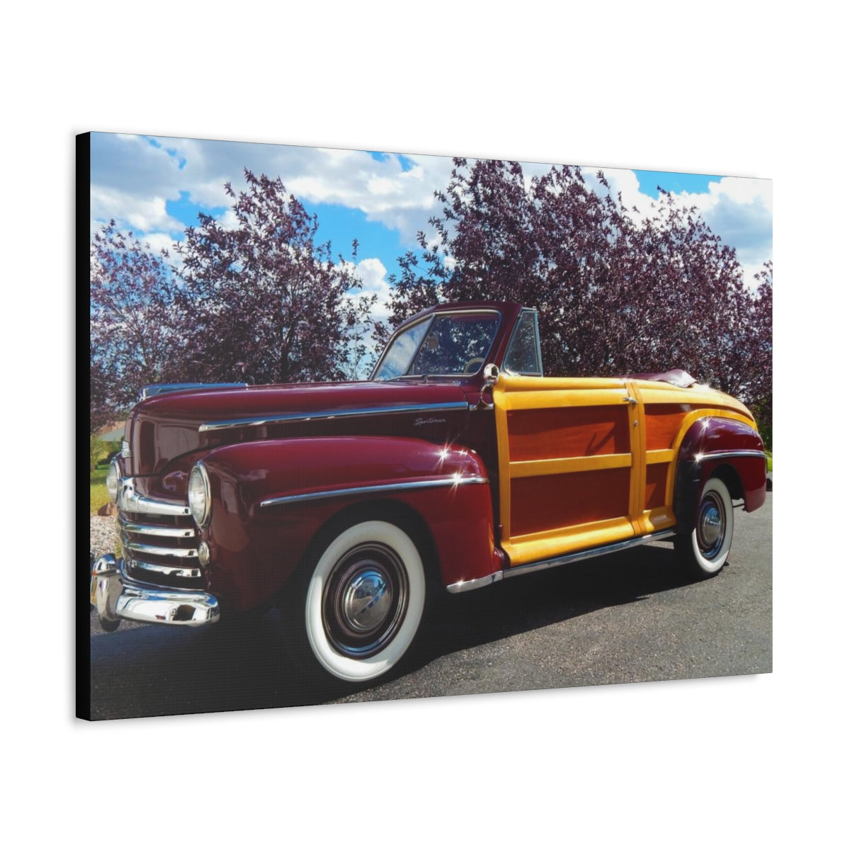 EXQUISITEMAD  Classic Antique Ford  Satin Canvas, Stretched Wall Art