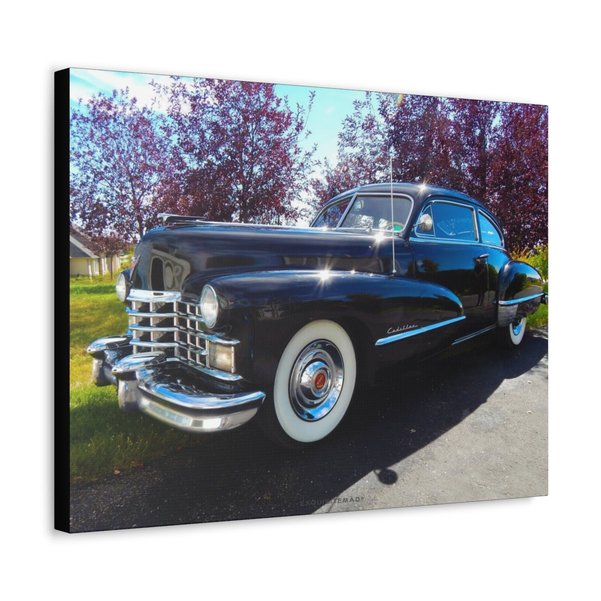 EXQUISITEMAD Classic Antique Cadillac  Satin Canvas, Stretched