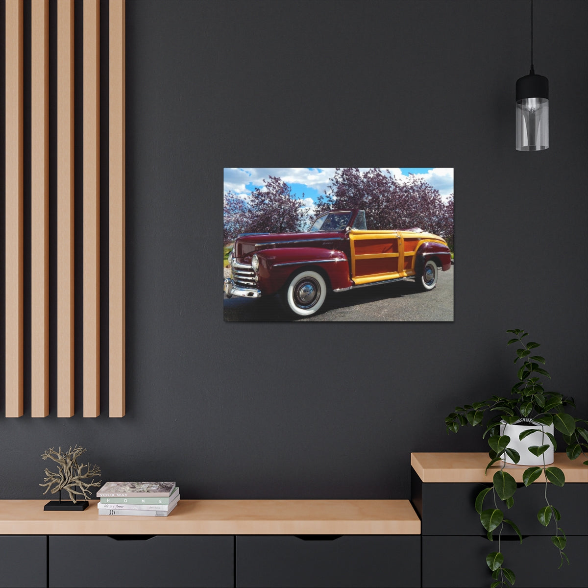 EXQUISITEMAD  Classic Antique Ford  Satin Canvas, Stretched Wall Art