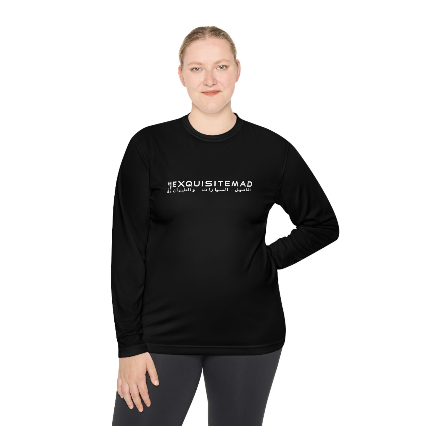 EXQUISITEMAD ARABIC LOGO trademark Unisex Lightweight Long Sleeve Tee